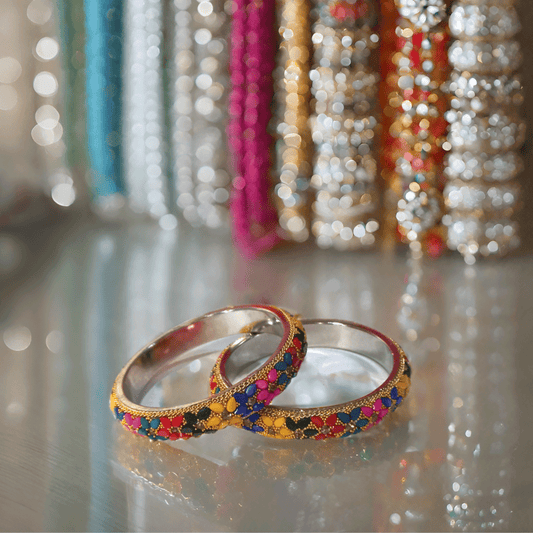 Combo Pack of Multicolor Kangan Set for Women (Skin Safe)