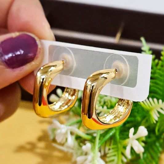 Gold Plated Geometric Hoop Earrings