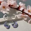 Gold & Lavender Hoop Earrings Combo Pack for Women