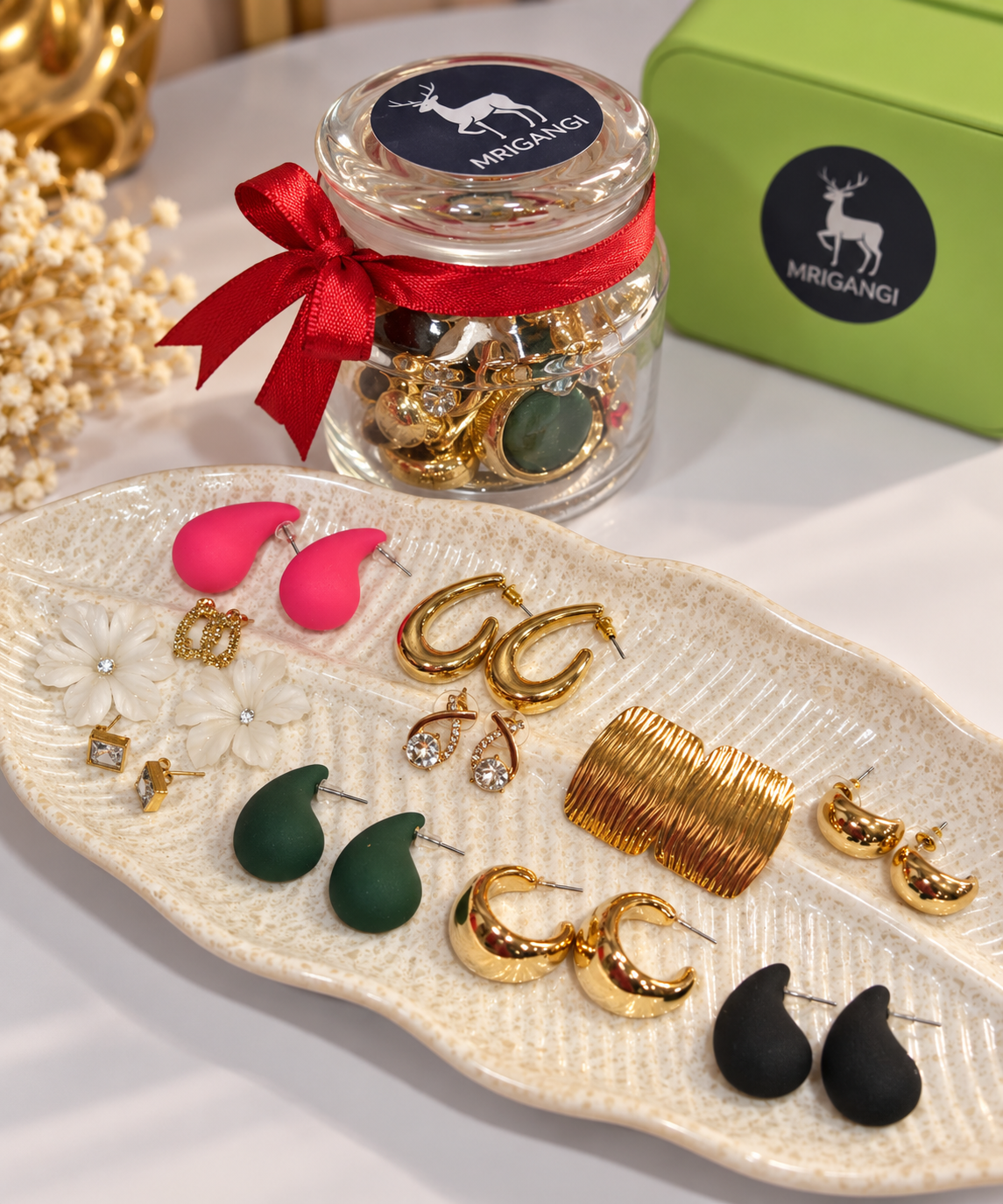 Golden Earring Treasure Jar