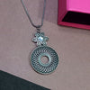 Silver Brass Contemporary Thin Pendant For Men & Women & Boys & Girls (Skin Safe)