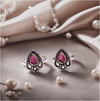 Silver & Pink Alloy Comfort Ethnic Toe Ring For Women (Skin Safe)