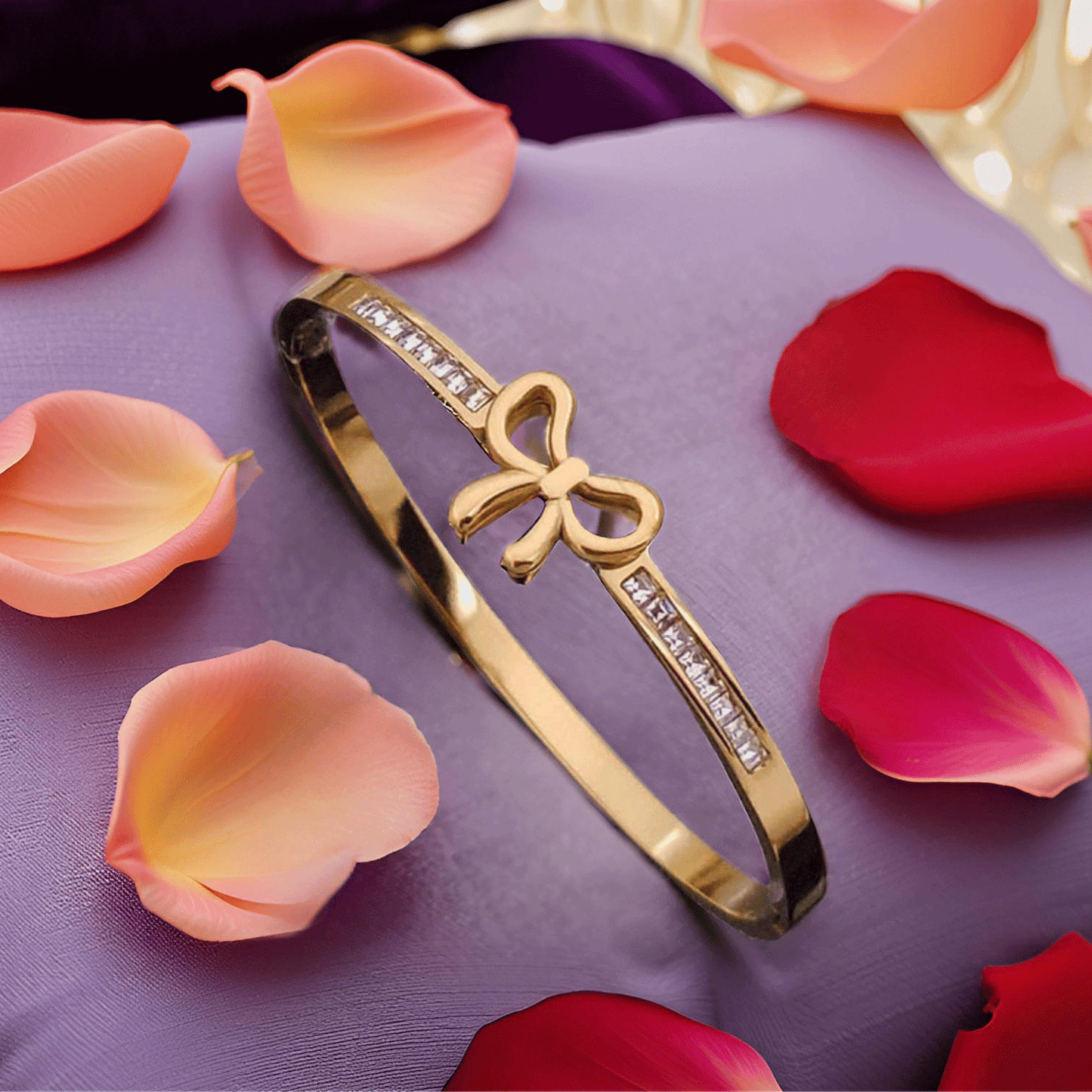 Queen Bow Bracelet – Premium Gold Finish