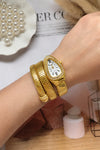 Gold-Plated Snake Watch with Spiral Bracelet