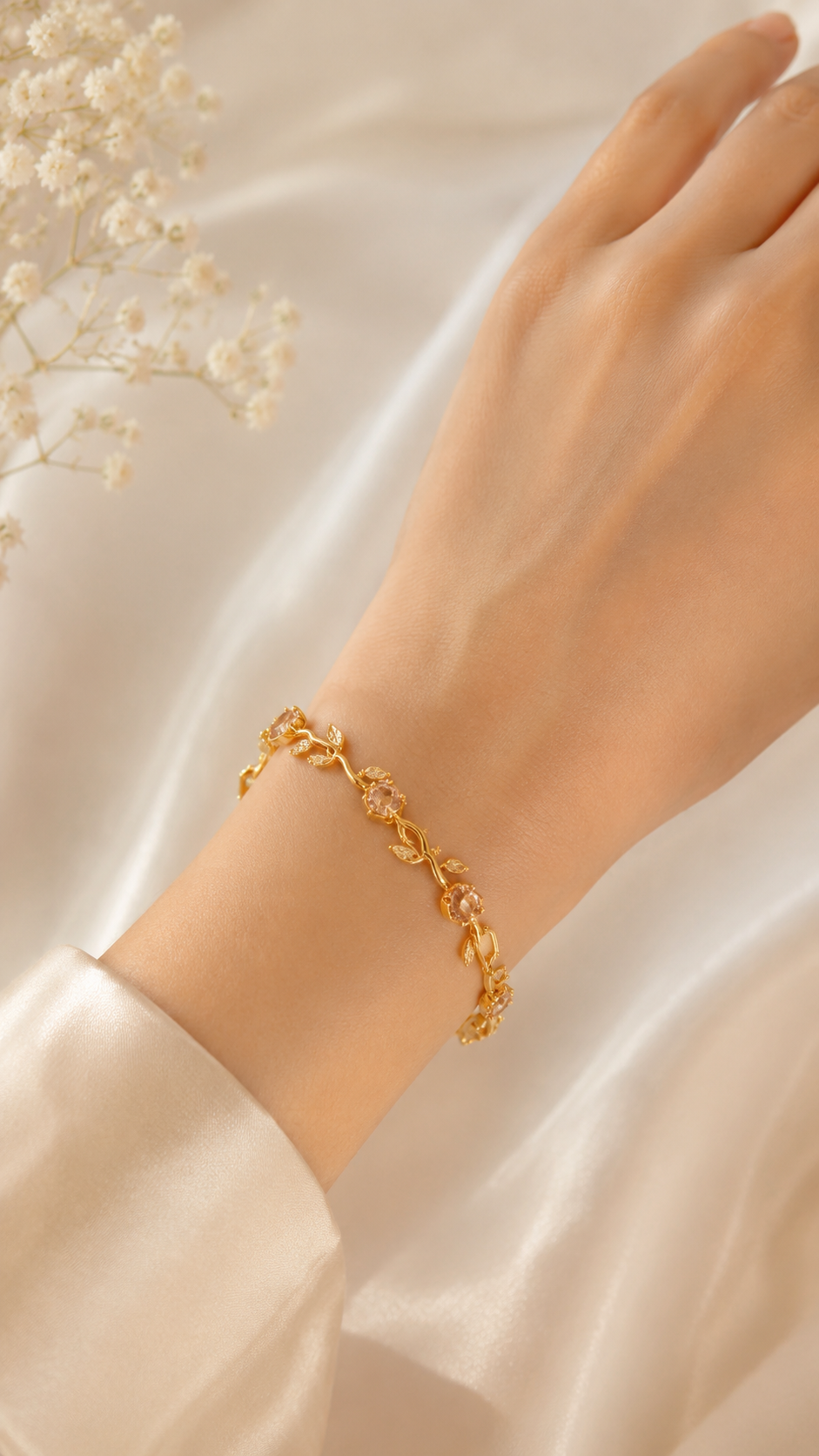 Golden Tulip Bracelet | Luxury Floral Gold Bracelet