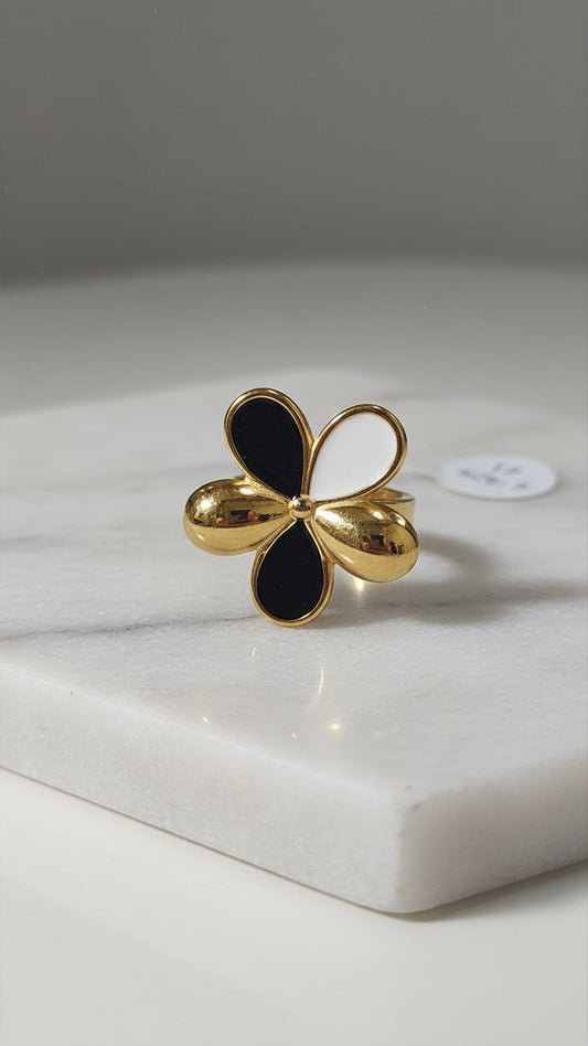 Midnight Bloom Statement Ring