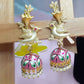 Bird Motif Meenakari Jhumka Earrings with Pearl Drops