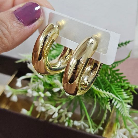 Gold Plated Bold C-Hoop Earrings