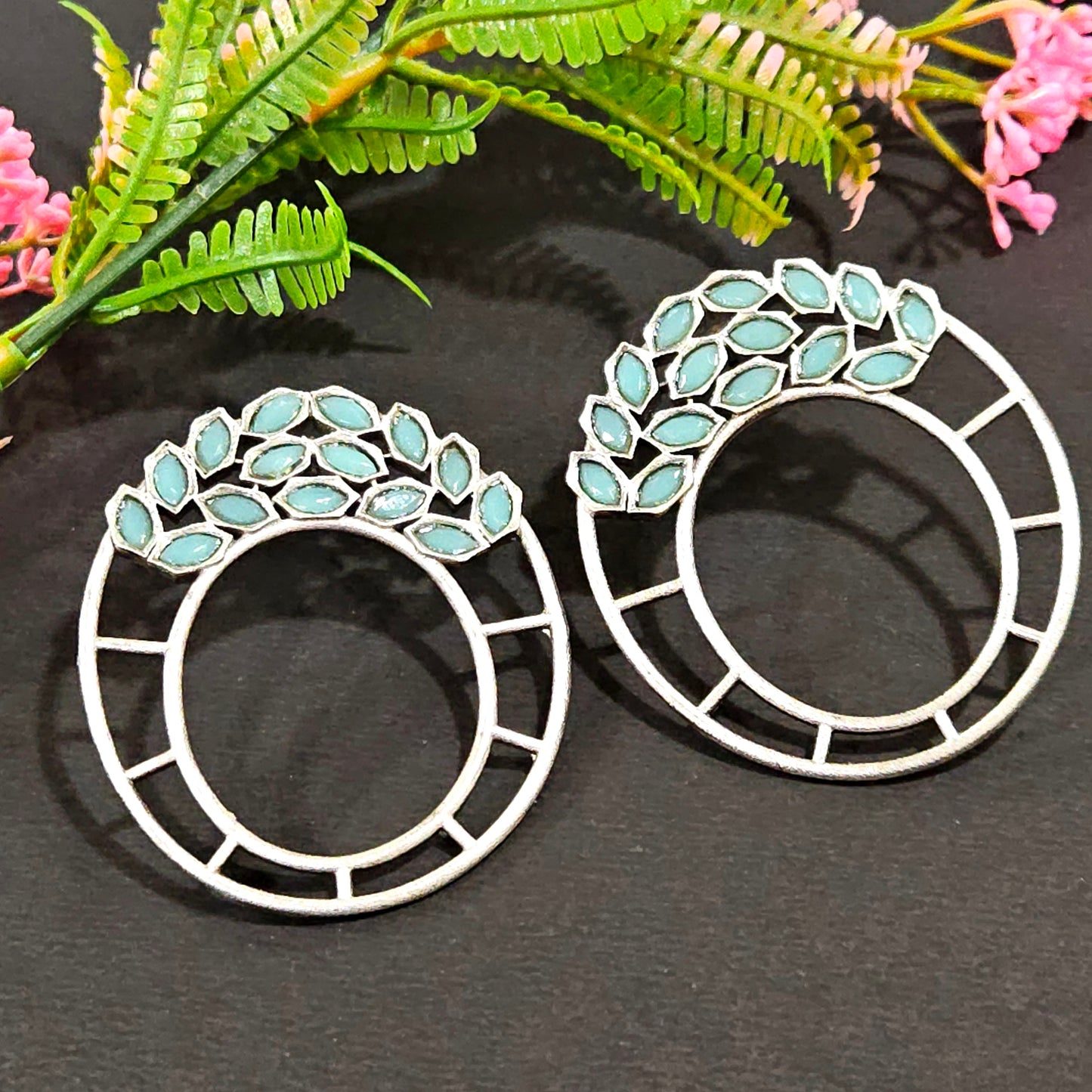 Yellow & Silver Alloy Push Back Contemporary Stud Earring For Women (Skin Safe)