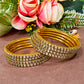 Gold-Tone Kundan Style Bangles (Set of 8)