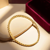 Twisted Rope Style Gold Plated Waterproof Skin Friendly Bangle (Skin Safe)