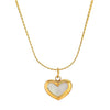 Golden Heart Pearl Pendant Necklace