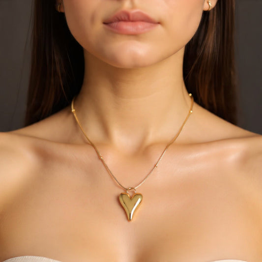 18k Gold Plated Heart Pendant Necklace for Women