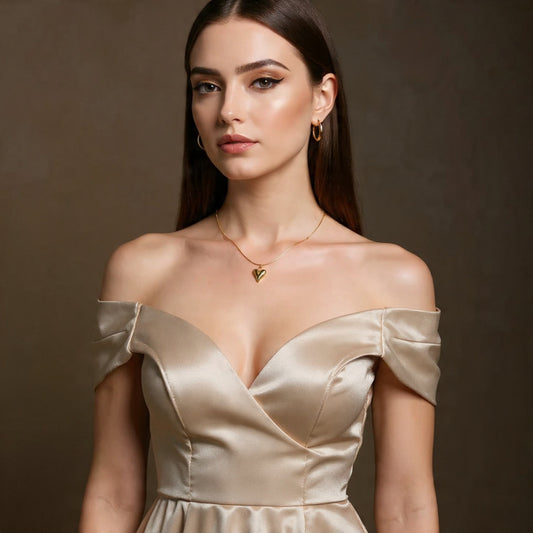 18k Gold Plated Heart Pendant Necklace for Women