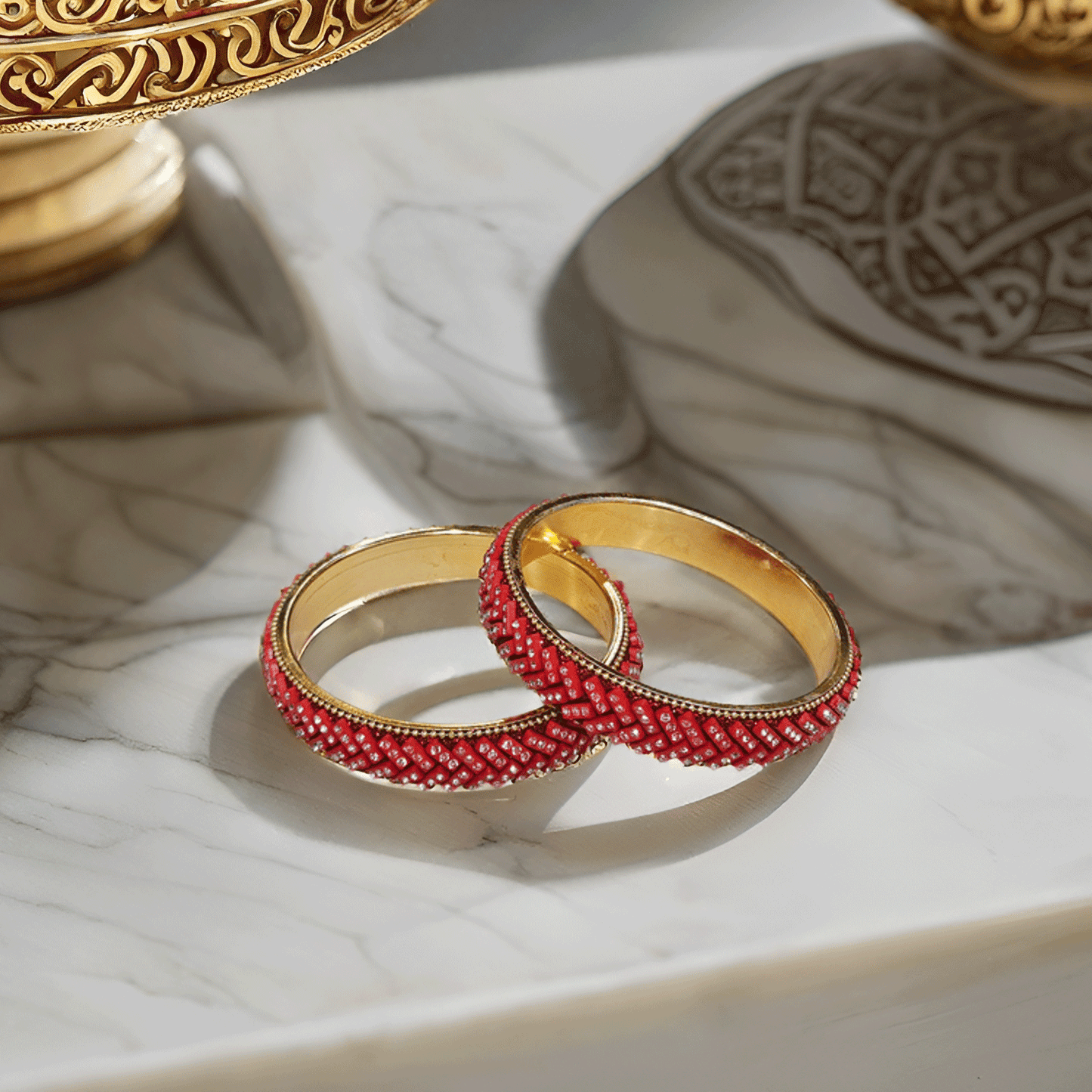 Lac Ethnic Bangle Set For Women | Glossy Bangle Set For Everyday Use (Skin Safe)