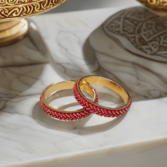 Lac Ethnic Bangle Set For Women | Glossy Bangle Set For Everyday Use (Skin Safe)