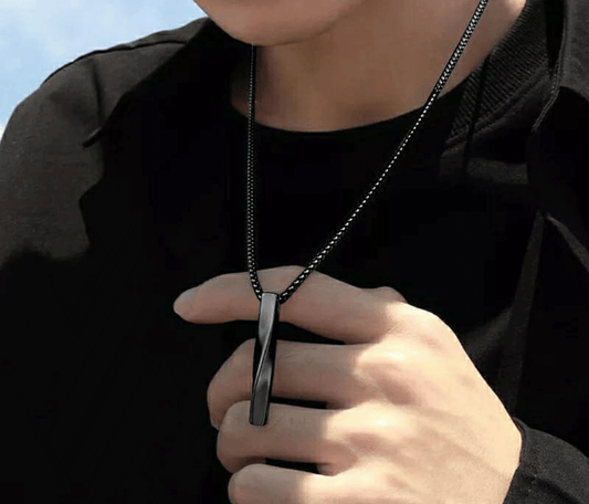 Black Bar Pendant with Chain For Women (Skin Safe)