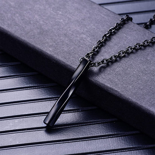 Black Bar Pendant with Chain For Women (Skin Safe)