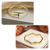 Combo of Gold Plated Nail Bracelet and Zigzag Bracelet | Waterproof and Anti Tarnish (Skin Safe)