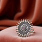 Silver & Maroon Alloy & Brass Regular Ethnic Ring For Women (Skin Safe)