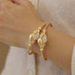 Combo Gold Plated Adjustable Leaf Motif Bangles for Women - Pack of 2
