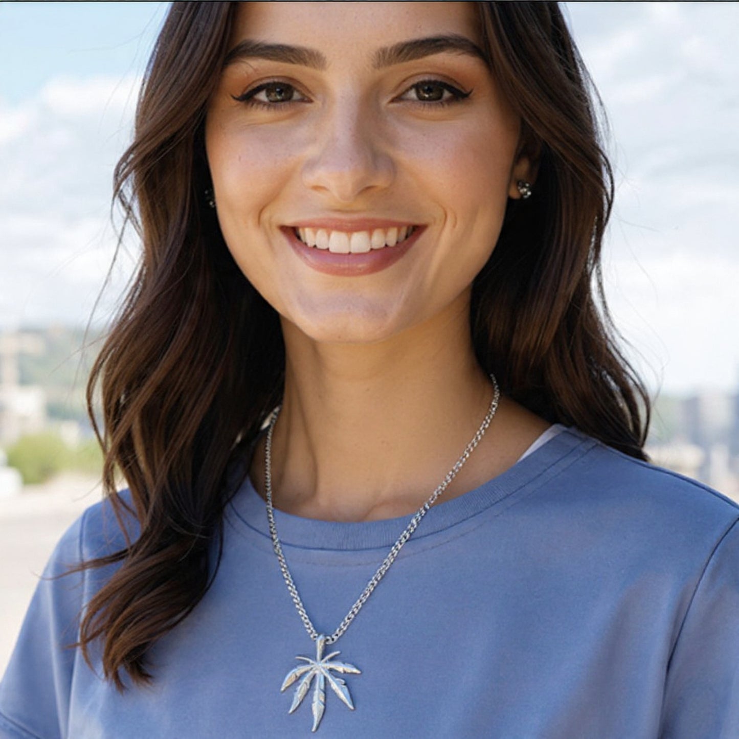 Silver Leaf Design Pendant With Chain For Unisex | Perfect Gift For Your Loved Ones (Skin Safe)