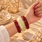 Maroon & Ivory Luxe Resin Bangle Stack