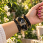 Black and Gold Luxe Resin Bangle Stack