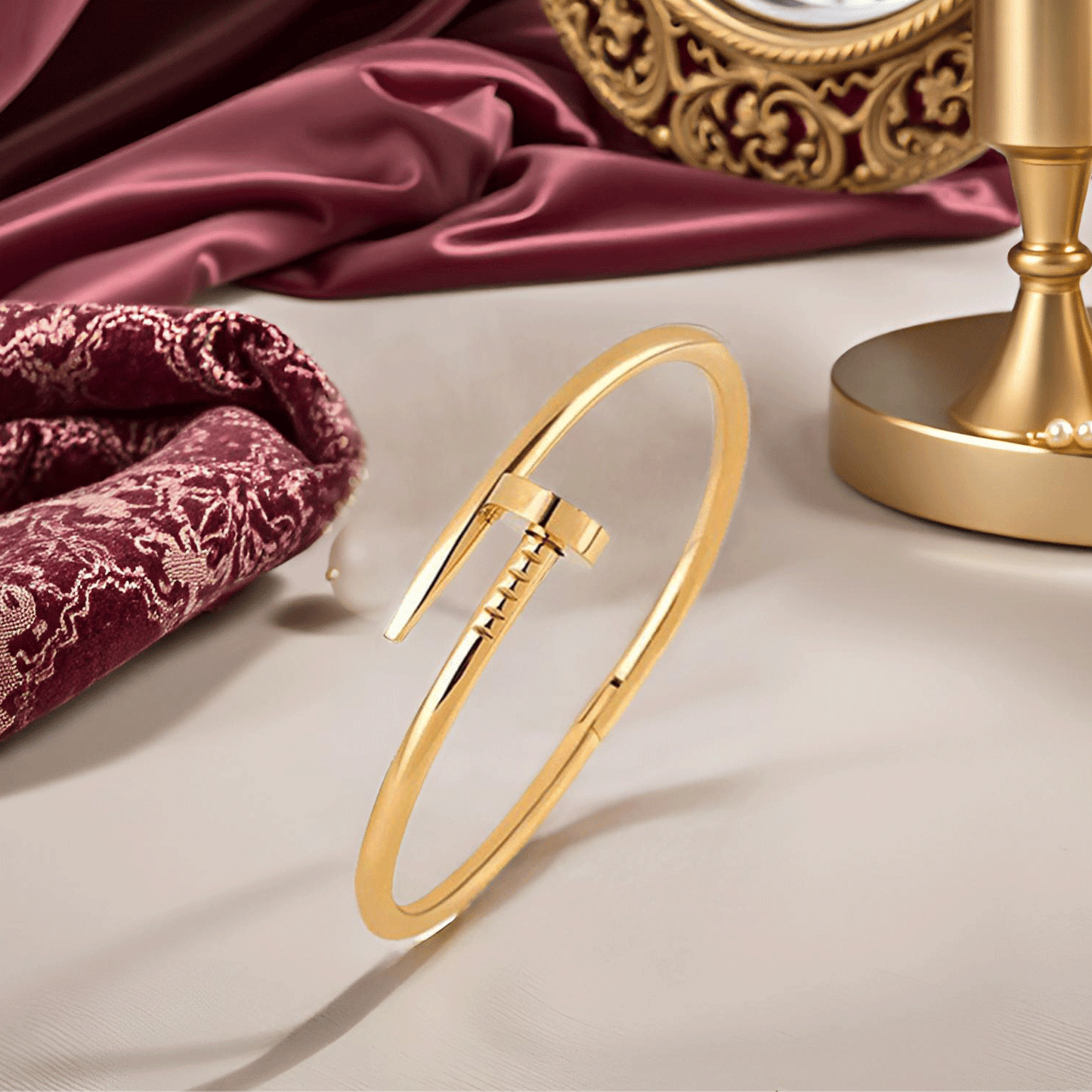 Nail Gold Plated Bracelet -   AntiTarnish Waterproof Jewellery   (Skin Safe)