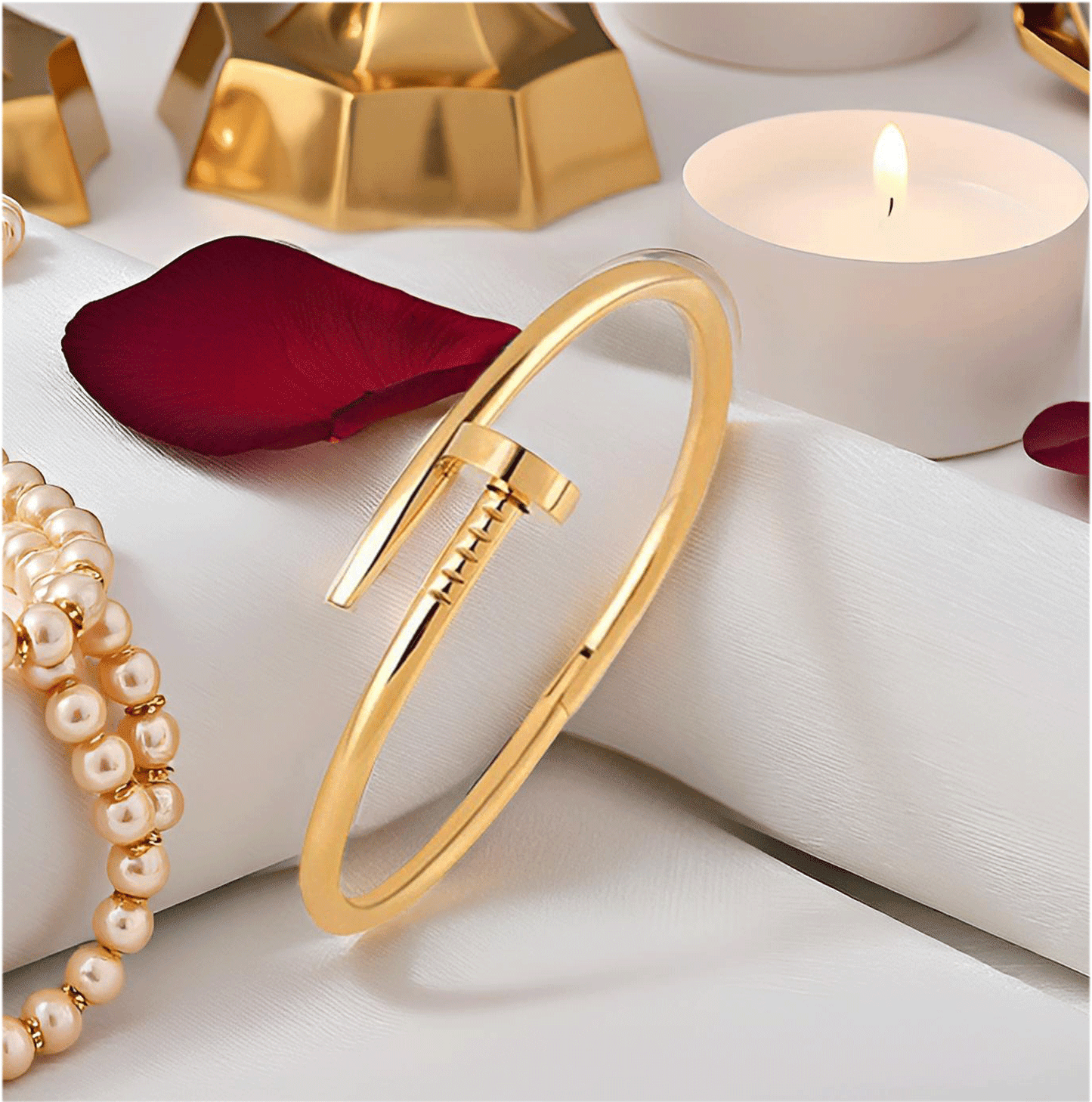 Mrigangi Gold Plated Nail Bracelet – Waterproof & Anti-Tarnish