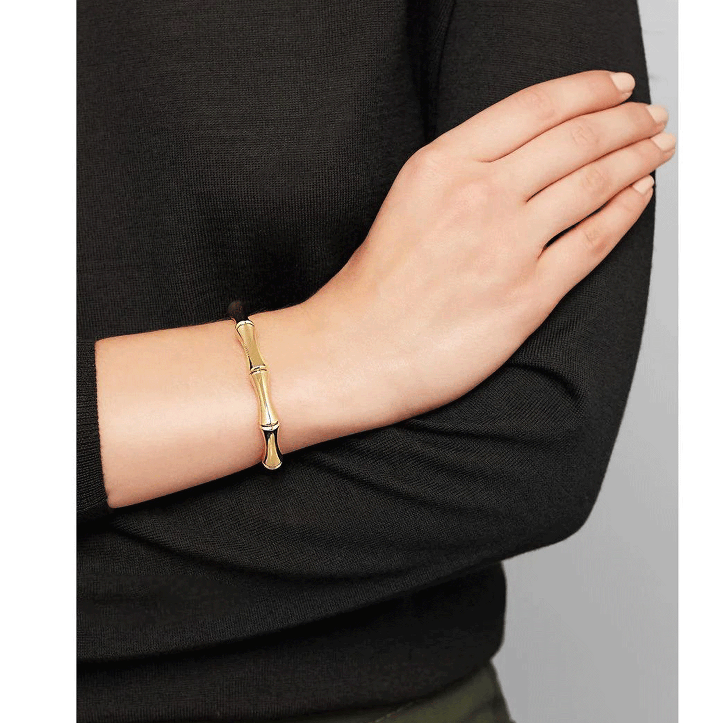 Rose Gold Plated Openable Anti Tarnish Bamboo Bracelet