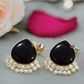 Pearl Drop Stud Earrings – Elegant Gold-Tone Ethnic Earrings