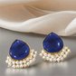 Pearl Drop Stud Earrings – Elegant Gold-Tone Ethnic Earrings