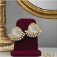 Pearl Drop Stud Earrings – Elegant Gold-Tone Ethnic Earrings