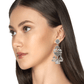 Oxidised Silver Elephant Motif Jhumka Earrings
