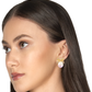 Crystal Bow Pearl Drop Earrings – Gold Plated Statement Studs