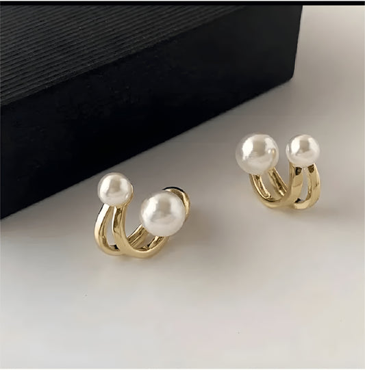 Golden Earring For Women | Push And Pull Ethnic Stud Earring (Skin Safe)