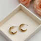 Gold Plated Crescent Hoop Earrings