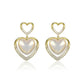 Golden Heart Shape Earring For Women | Push And Pull Ethnic Stud Earring (Skin Safe)
