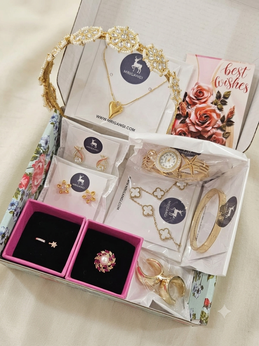 ✨ MRIGANGI Luxury Rakhi Gift Box | 11-Piece Jewellery Collection