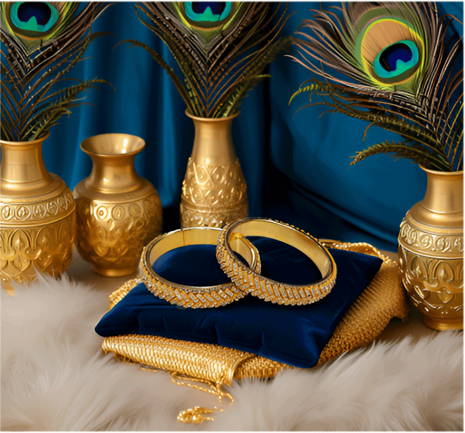 Rajasthani Crystal Studded Bangles – Elegant Festive Bangle Set (Set of 2)