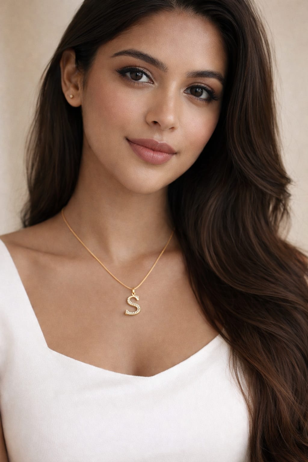 Mrigangi Gold Plated Initial Alphabet Necklace (Waterproof & Anti-Tarnish)