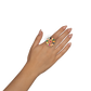 Multicolor Floral Cocktail Ring – Gold Plated Statement Ring