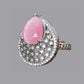 Teardrop Statement Ring – Silver Finish For Women (Skin Safe)
