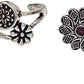 Floral Ethnic Toe Rings For Women (Skin Safe) - Combo Pack of 2
