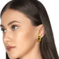 Gold Metal Push Back Contemporary Stud Earring For Women (Skin Safe)
