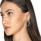 Yellow & Silver Alloy Push Back Contemporary Stud Earring For Women (Skin Safe)
