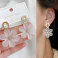 White & Gold Alloy Push Back Contemporary Earring Set For Women (Skin Safe)