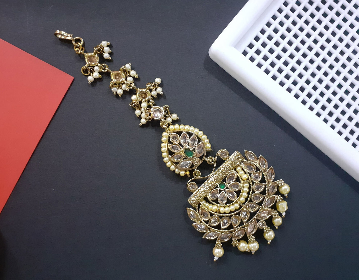 Ethnic Polki Maang Tikka For Women (Skin Safe)