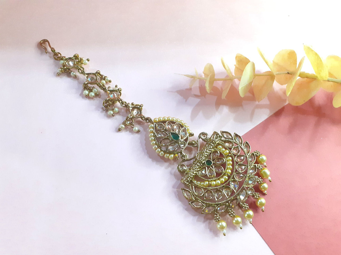 Ethnic Polki Maang Tikka For Women (Skin Safe)